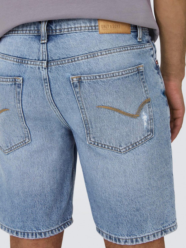ONLY & SONS Svetlomodré pánske džínsové šortky ONLY & SONS Edge