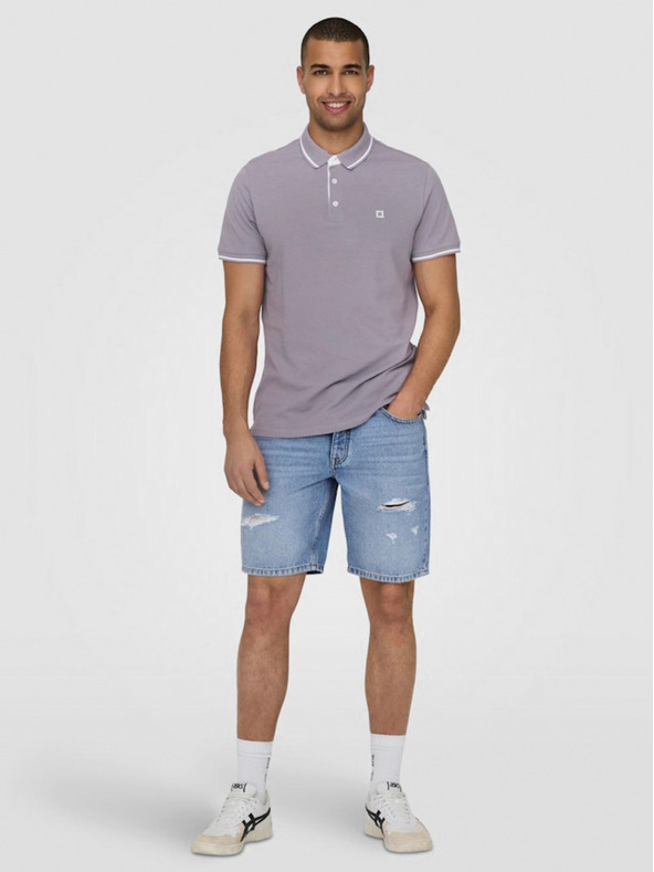 ONLY & SONS Svetlomodré pánske džínsové šortky ONLY & SONS Edge