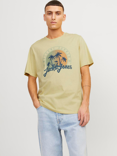 Jack & Jones Žlté pánske tričko Jack & Jones Summer