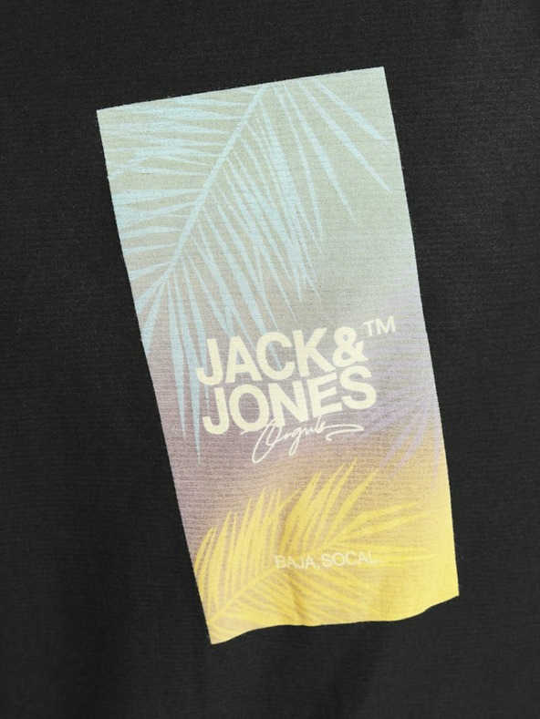 Jack & Jones Čierne pánske tričko Jack & Jones Aruba