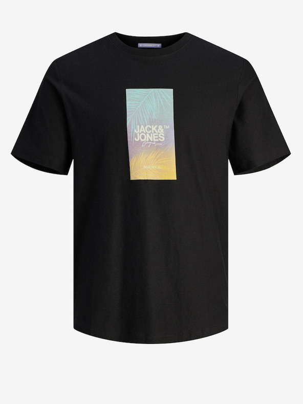 Jack & Jones Čierne pánske tričko Jack & Jones Aruba