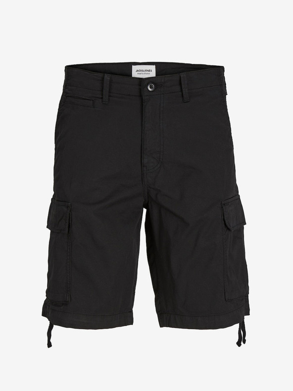 Jack & Jones Čierne pánske kargo šortky Jack & Jones Cole
