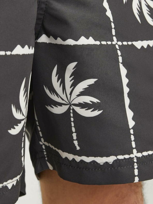 Jack & Jones Čierne pánske vzorované plavky Jack & Jones Fiji