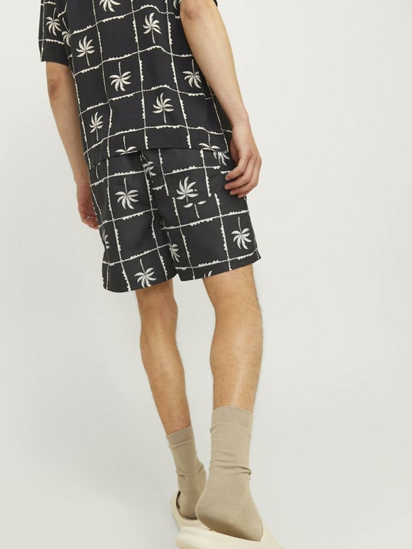 Jack & Jones Čierne pánske vzorované plavky Jack & Jones Fiji