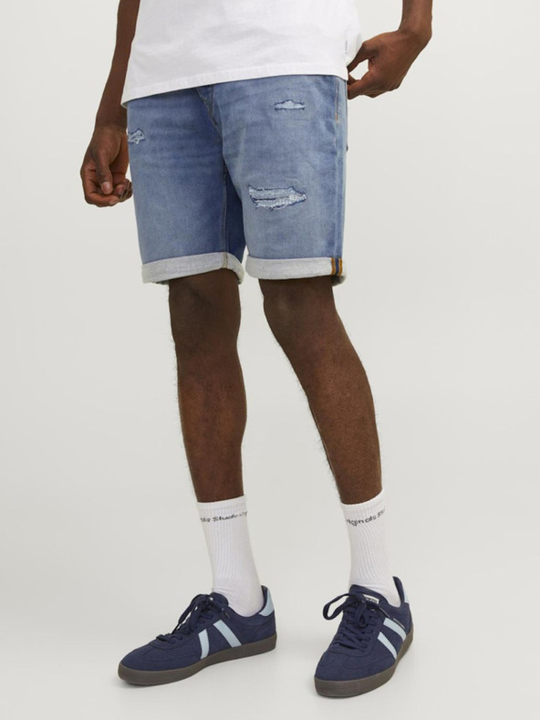 Jack & Jones Modré pánske džínsové šortky Jack & Jones Rick