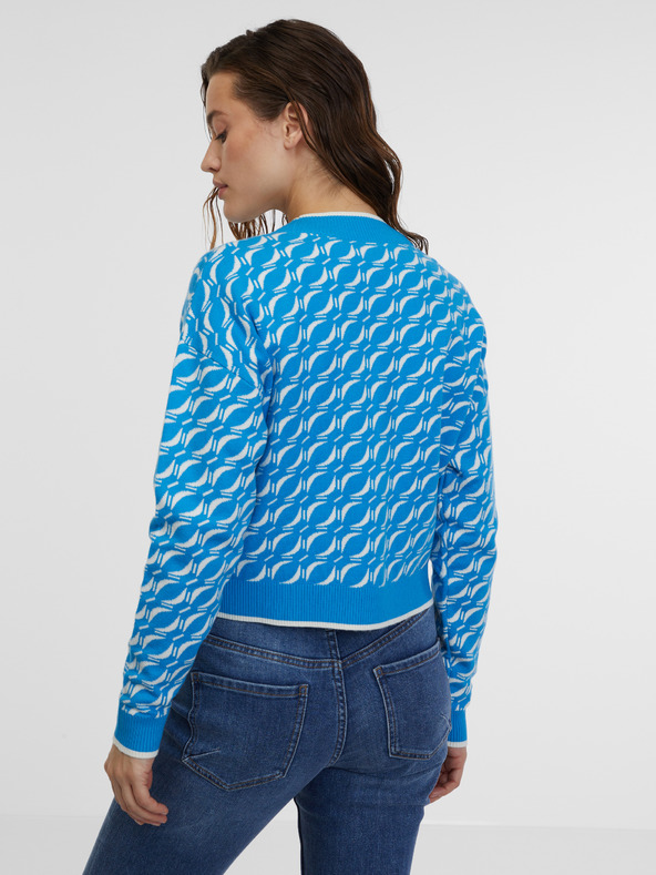 Orsay Modrý dámsky vzorovaný kardigan ORSAY