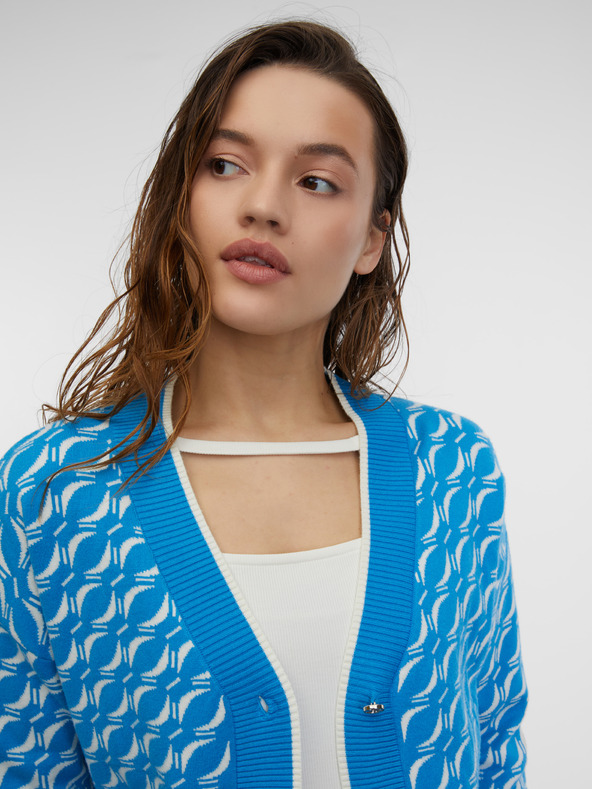 Orsay Modrý dámsky vzorovaný kardigan ORSAY