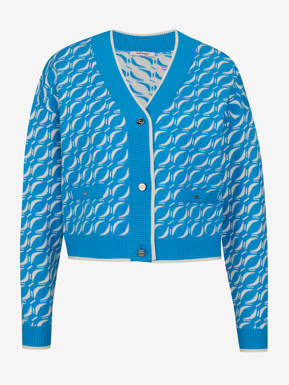 Orsay Modrý dámsky vzorovaný kardigan ORSAY