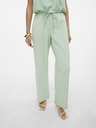 Vero Moda Svetlozelené dámske nohavice so širokými nohavicami by VERO MODA Carmen