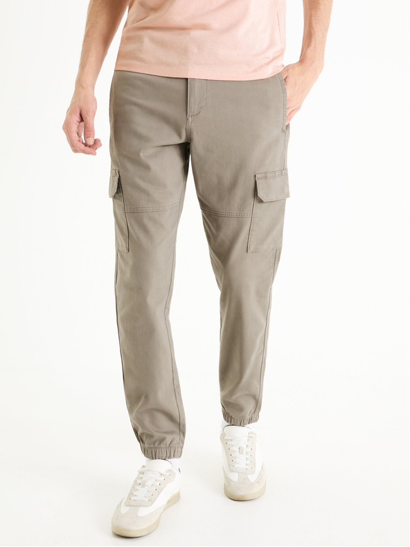 Celio Šedé pánske cargo nohavice Celio Dolyte