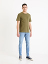 Celio Khaki pánske základné tričko Celio Gepik