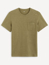 Celio Khaki pánske základné tričko Celio Gepik