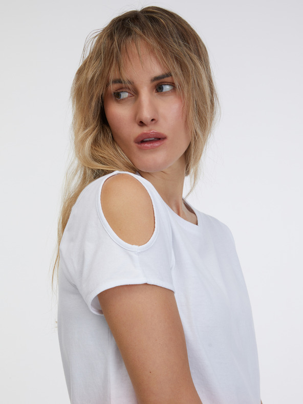 Sam 73 Ružovo-biele dámske tričko SAM 73 Dolores