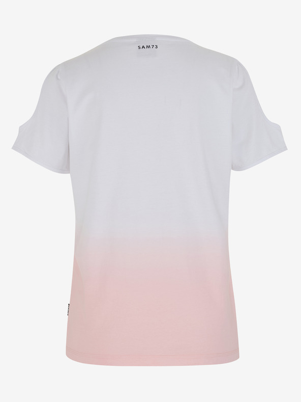Sam 73 Ružovo-biele dámske tričko SAM 73 Dolores