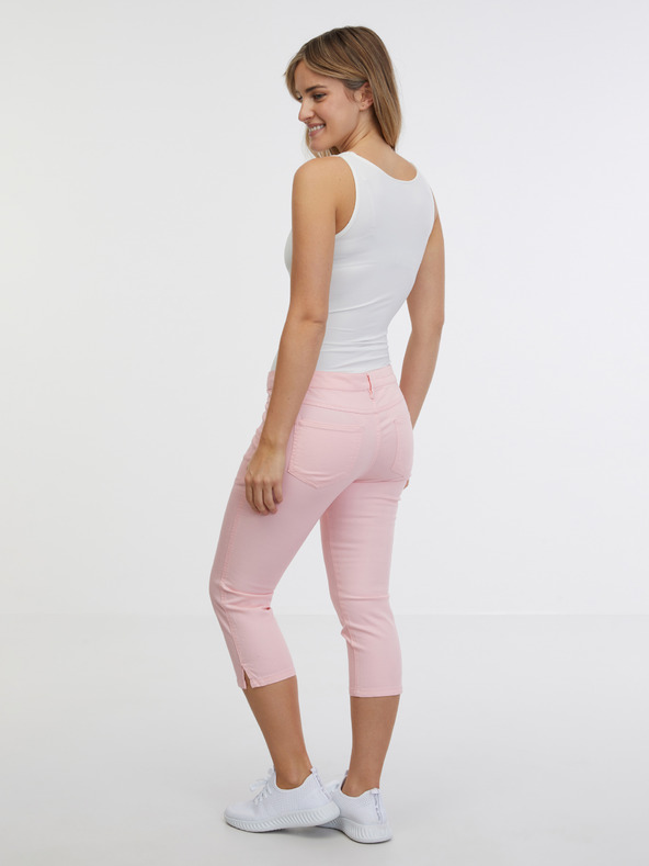 Sam 73 Svetloružové dámske trojštvrťové slim fit džínsy SAM 73 Amara