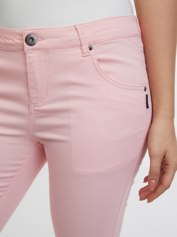 Sam 73 Svetloružové dámske trojštvrťové slim fit džínsy SAM 73 Amara