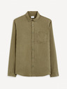 Celio Khaki pánska košeľa Celio Gacocel