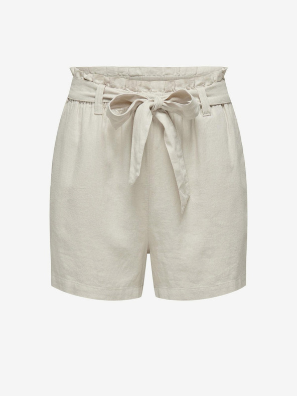 Jacqueline de Yong Krémové dámske plátenné šortky JDY Say