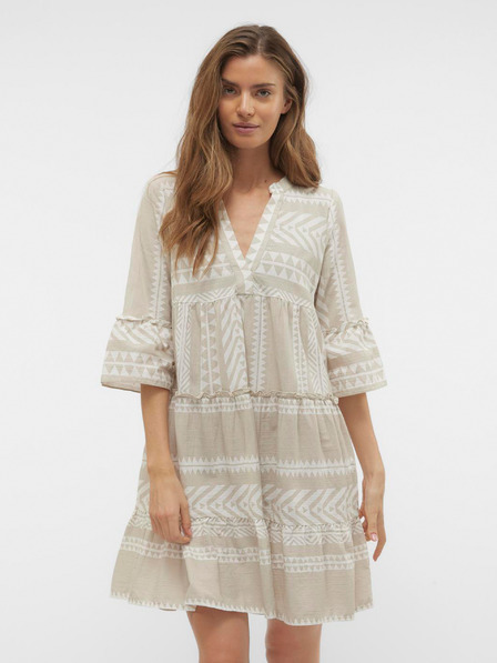 Vero Moda Bielo-sivé dámske vzorované šaty Vero Moda Dicthe
