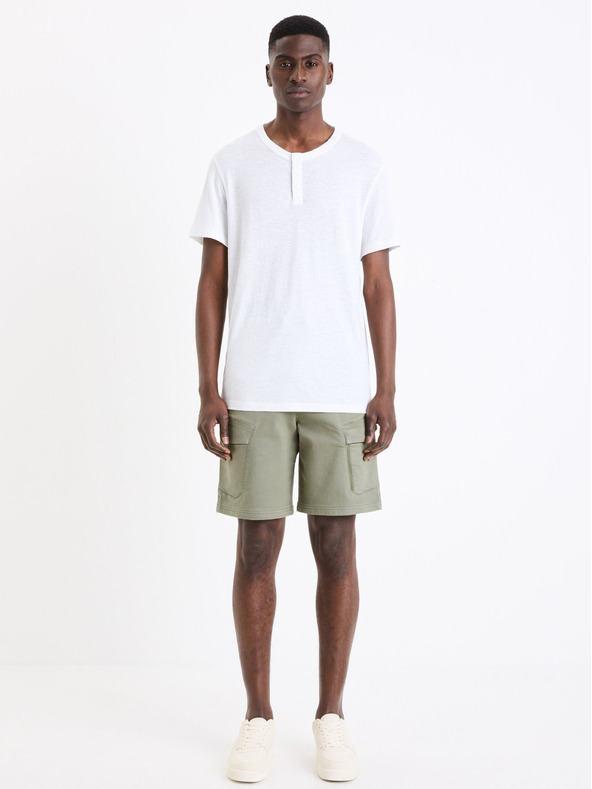 Celio Biele pánske tričko na gombíky Celio Geliney