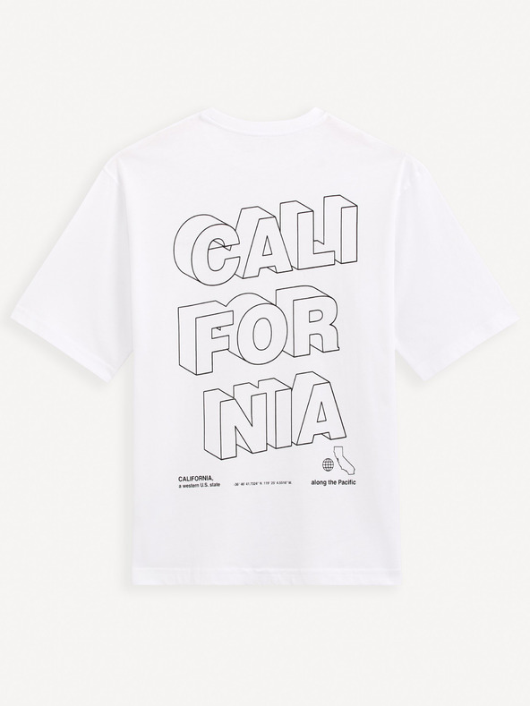 Celio Biele bavlnené tričko Celio Gesympa