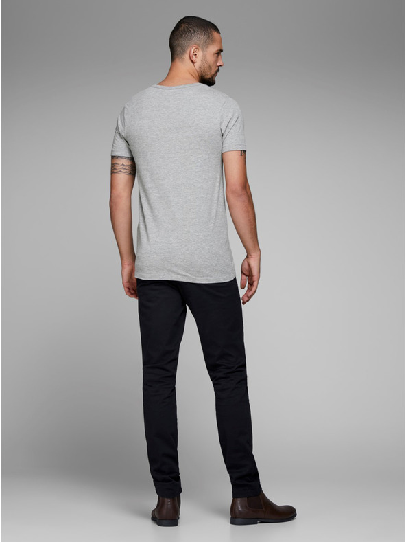 Jack & Jones Svetlošedé pruhované tričko Jack & Jones Basic