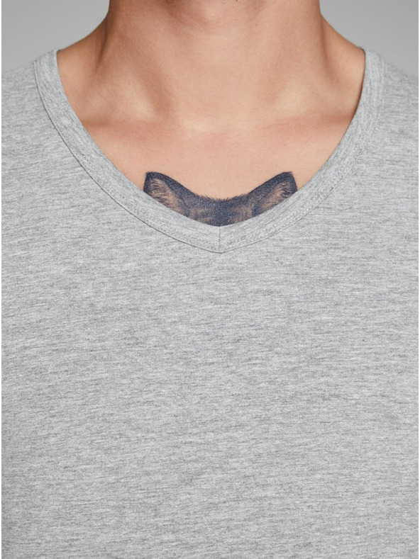 Jack & Jones Svetlošedé pruhované tričko Jack & Jones Basic