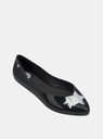 Zaxy Čierne lesklé balerínky so striebornými detailmi Zaxy Chic