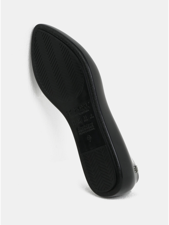 Zaxy Čierne lesklé balerínky so striebornými detailmi Zaxy Chic