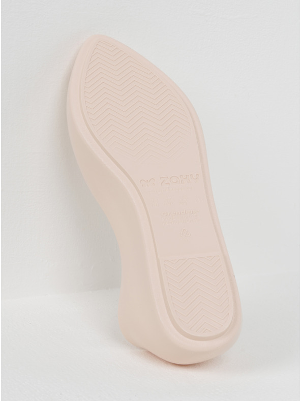 Zaxy Svetloružové lesklé balerínky so zlatými detailmi Zaxy Chic