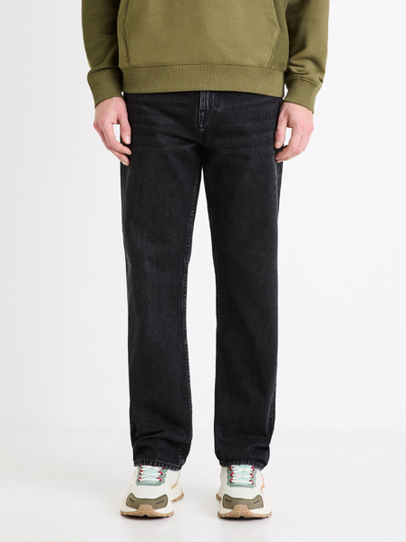 Celio Čierne pánske džínsy Celio C15 straight Fodroit 30