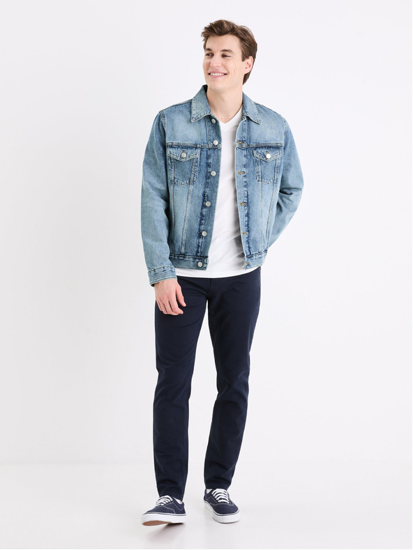 Celio Modrá pánska džínsová bunda Celio Gudens