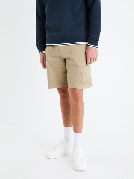 Celio Béžové pánske cargo šortky Celio Gojogbm