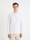 Celio Biely pánsky sveter Celio henley Genicolo