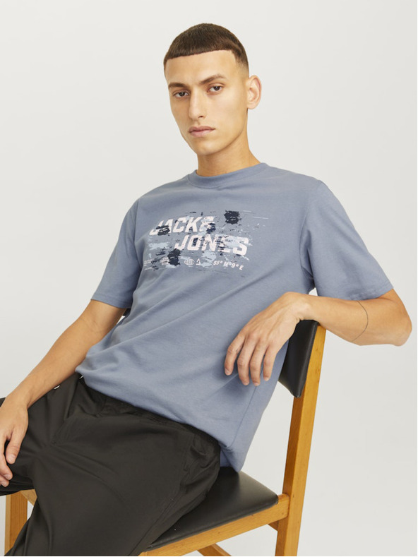 Jack & Jones Šedé pánske tričko Jack & Jones