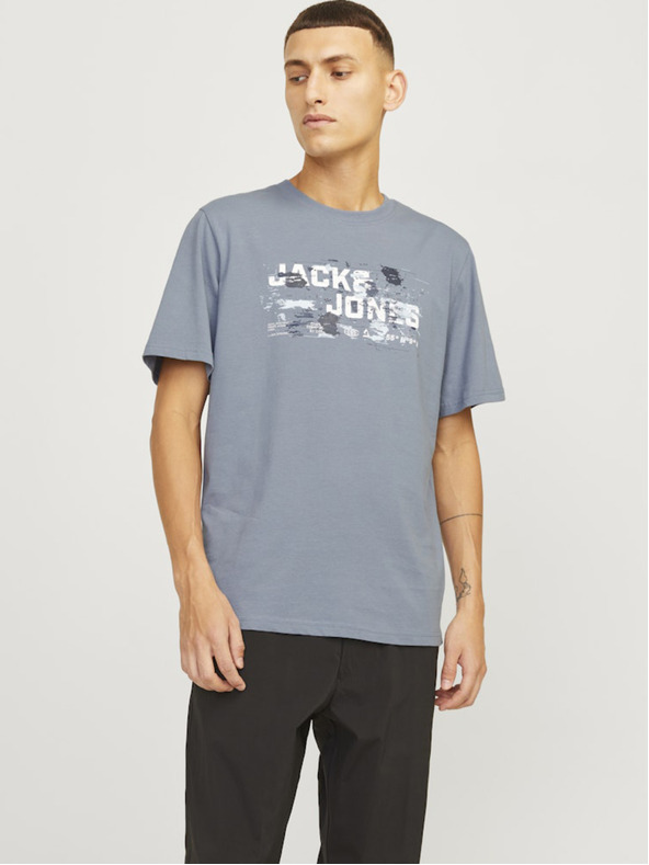 Jack & Jones Šedé pánske tričko Jack & Jones