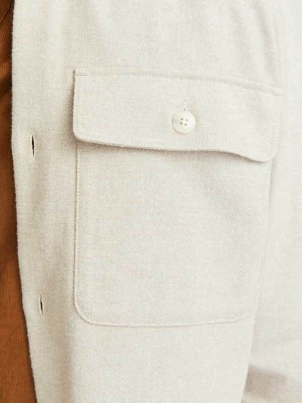 Jack & Jones Jack & Jones Raymond pánska béžová ľahká košeľová bunda