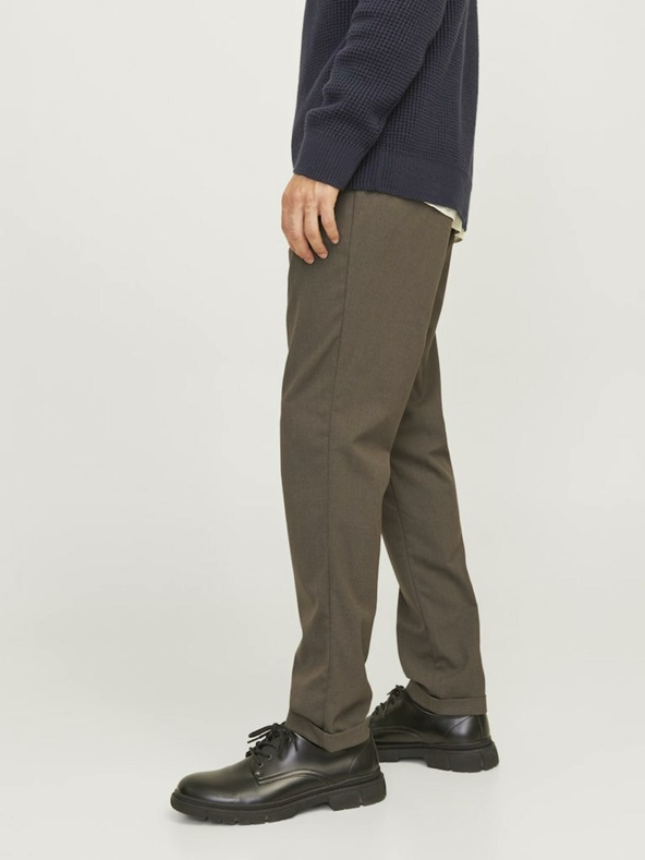 Jack & Jones Tmavohnedé pánske chino nohavice Jack & Jones Marco