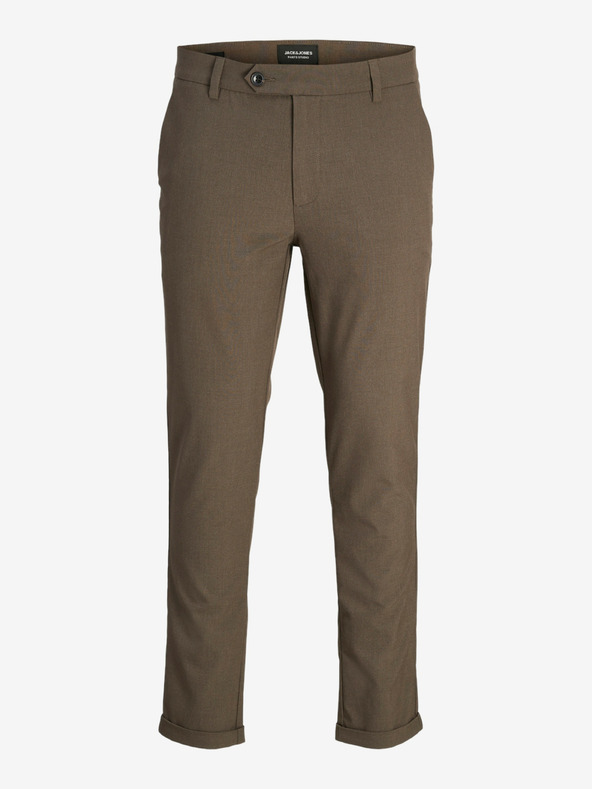 Jack & Jones Tmavohnedé pánske chino nohavice Jack & Jones Marco