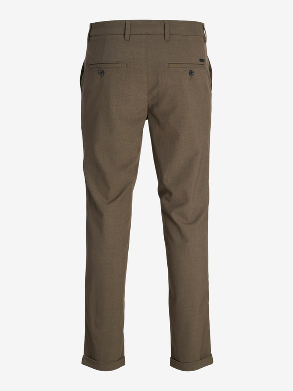 Jack & Jones Tmavohnedé pánske chino nohavice Jack & Jones Marco