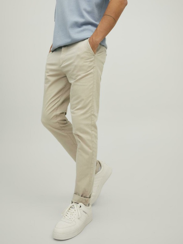 Jack & Jones Jack & Jones Marco Béžové pánske nohavice chino