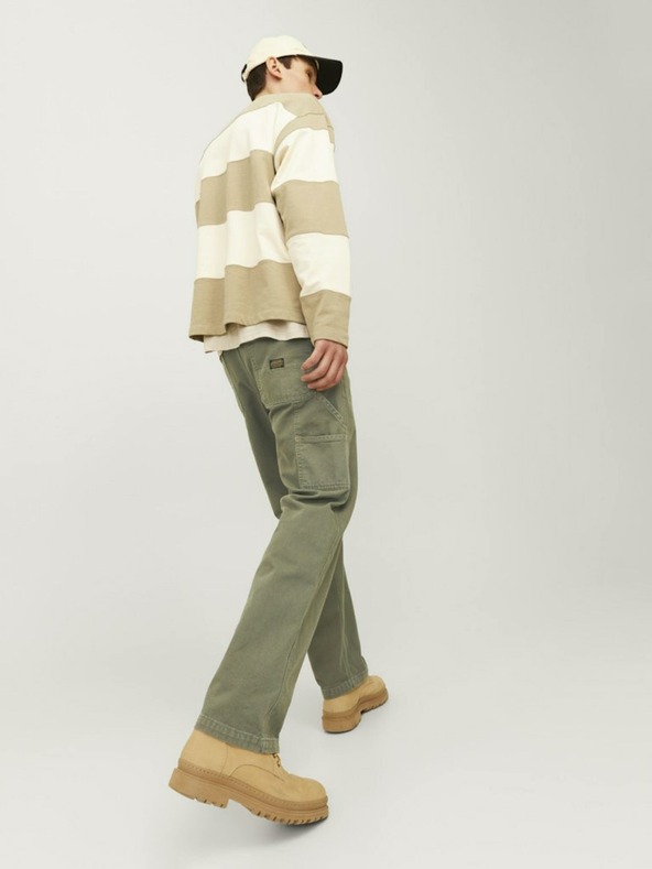 Jack & Jones Khaki pánske nohavice Jack & Jones Eddie