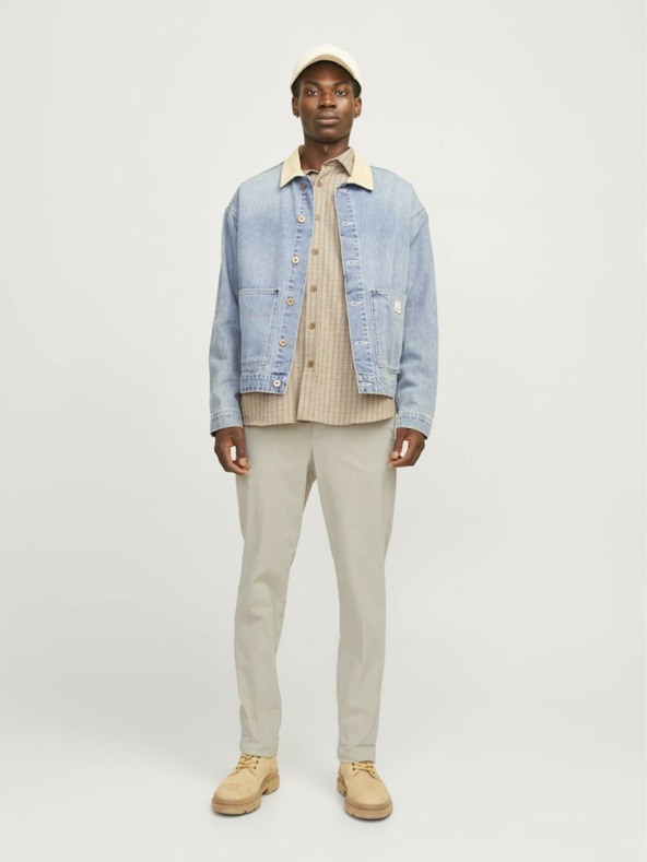 Jack & Jones Béžové pánske manšestrové nohavice Jack & Jones Tace