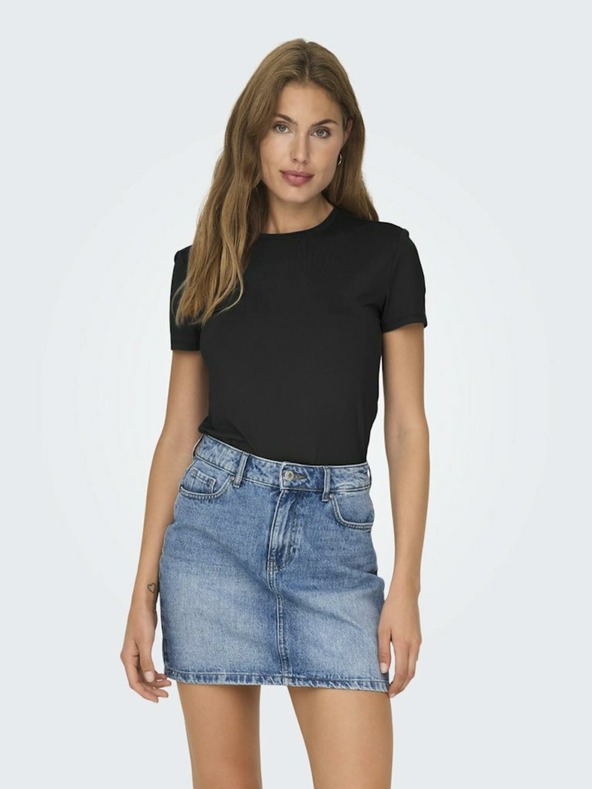 ONLY Čierne dámske základné tričko ONLY Lea