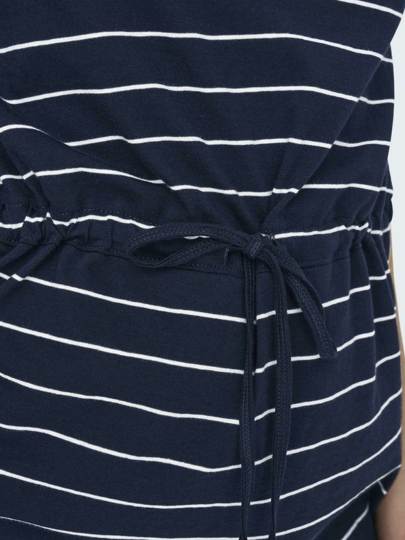 ONLY Bielo-modré dámske pruhované šaty ONLY