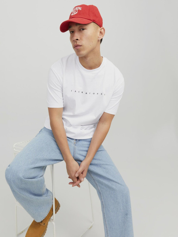 Jack & Jones Biela pánska mikina s kapucňou Jack & Jones Star