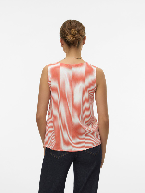 Vero Moda Bielo-oranžová dámska pruhovaná blúzka Vero Moda