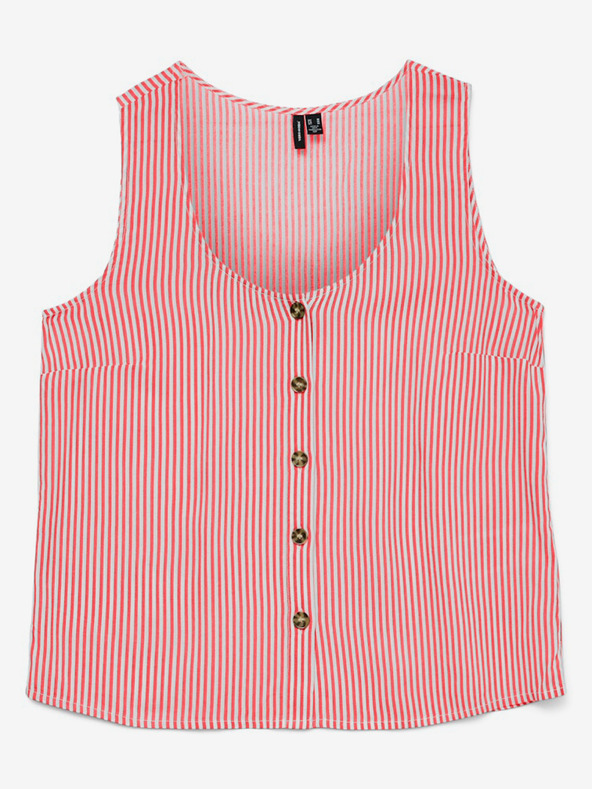 Vero Moda Bielo-oranžová dámska pruhovaná blúzka Vero Moda