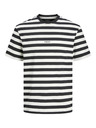 Jack & Jones Jack & Jones Pánske bielo-čierne pruhované tričko