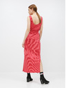 Vero Moda Červené pruhované základné maxi šaty s gombíkmi a rozparky VERO MODA Daina